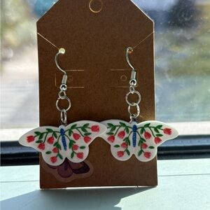 Handmade Floral Butterfly Earrings